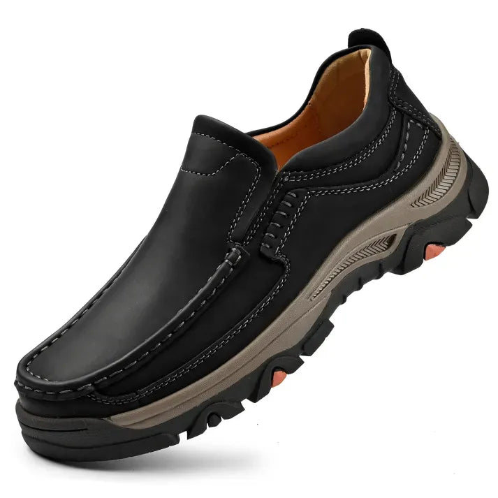 Men's All-Day Comfort Leather Arch Support Cushioned Walking Shoes