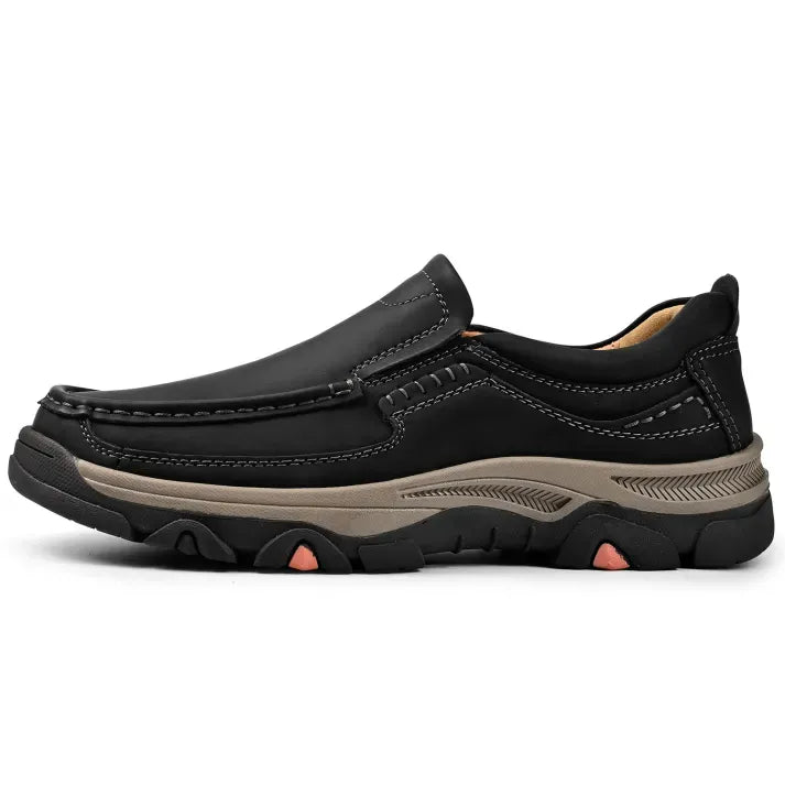 Men's All-Day Comfort Leather Arch Support Cushioned Walking Shoes