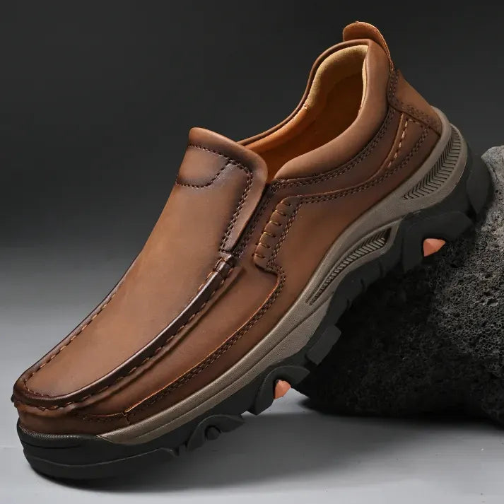 Men's All-Day Comfort Leather Arch Support Cushioned Walking Shoes