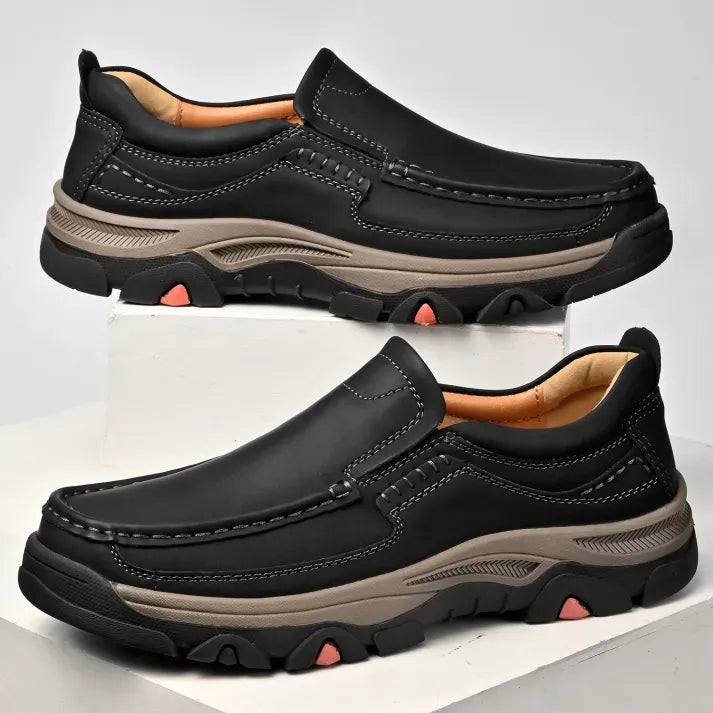 Men's All-Day Comfort Leather Arch Support Cushioned Walking Shoes