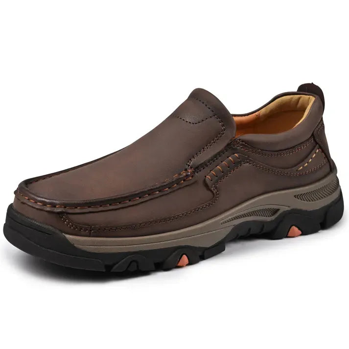 Men's All-Day Comfort Leather Arch Support Cushioned Walking Shoes